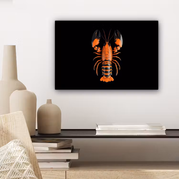 Canvas schilderij - Kreeft - Oranje - Zwart - Modern — 5