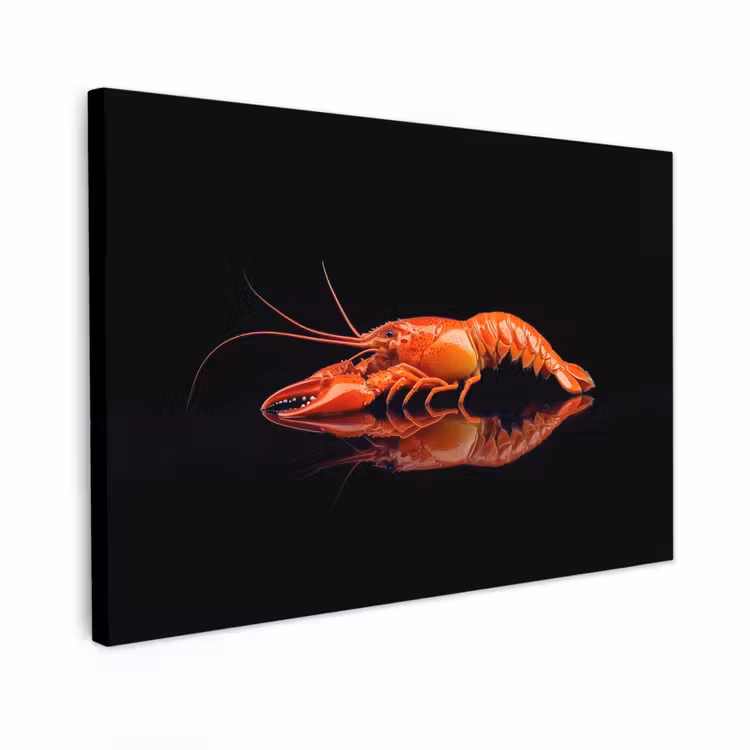 Canvas schilderij - Kreeft - Oranje - Zwart - Opvallend — 1