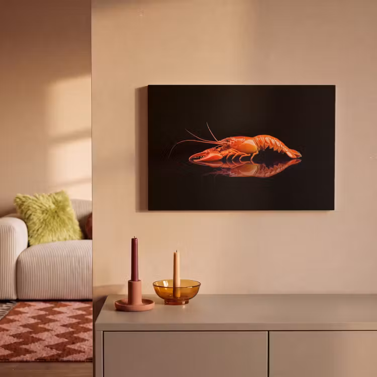Canvas schilderij - Kreeft - Oranje - Zwart - Opvallend — 2