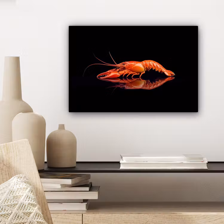 Canvas schilderij - Kreeft - Oranje - Zwart - Opvallend — 5