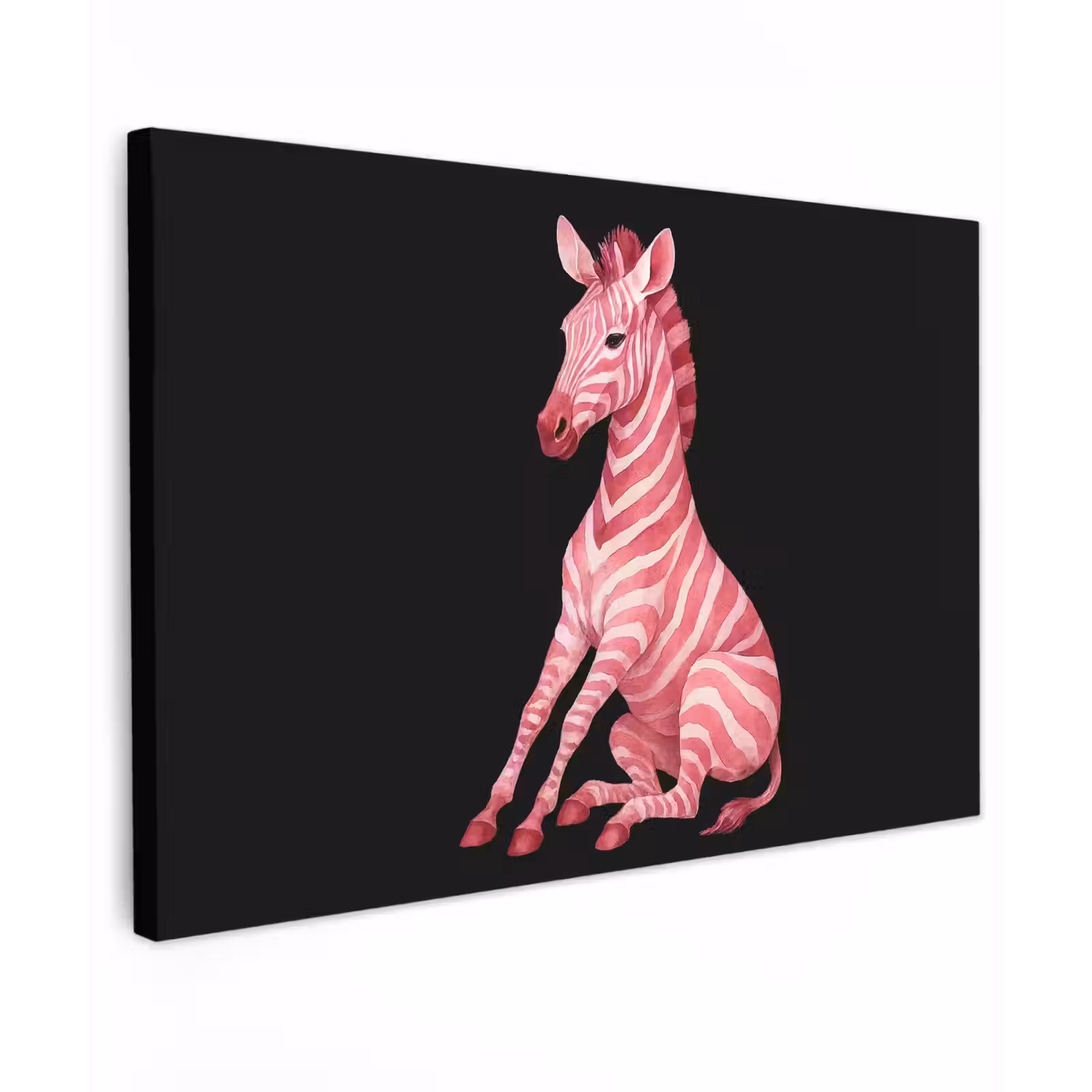 Canvas schilderij - Zebra - Roze - Gestreept — 1