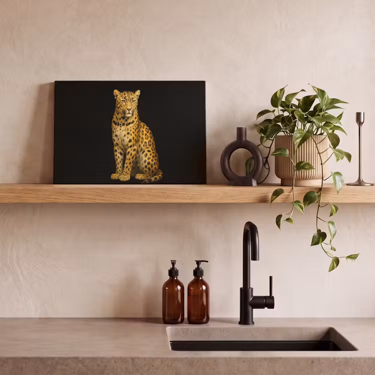 Canvas schilderij - Panter - Realistisch - Bruin — 3