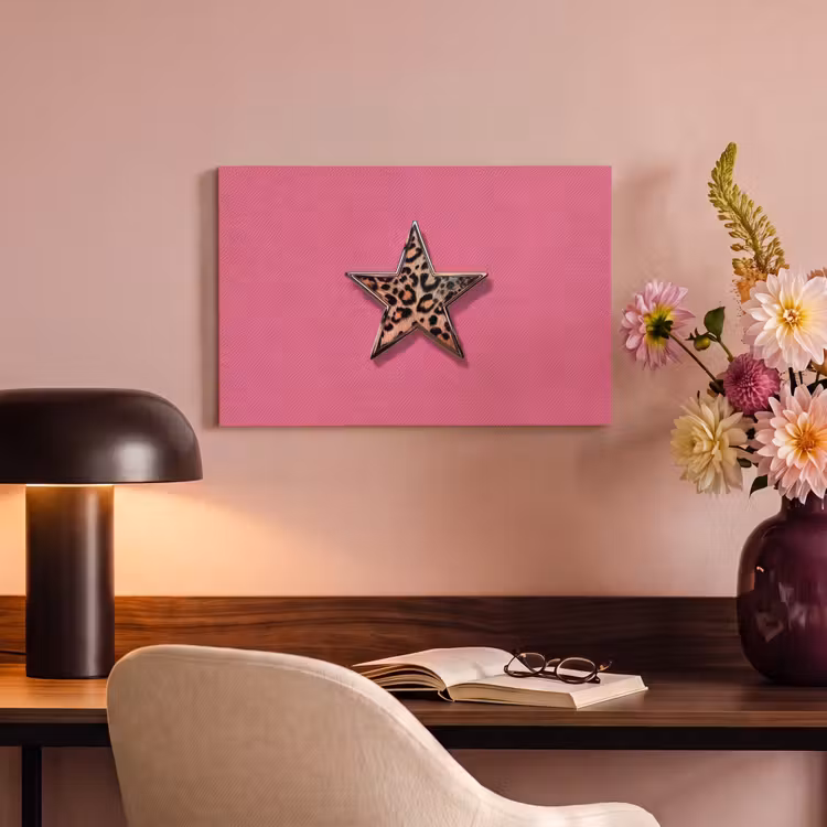 Canvas schilderij - Ster - Luipaard - Print - Roze — 4