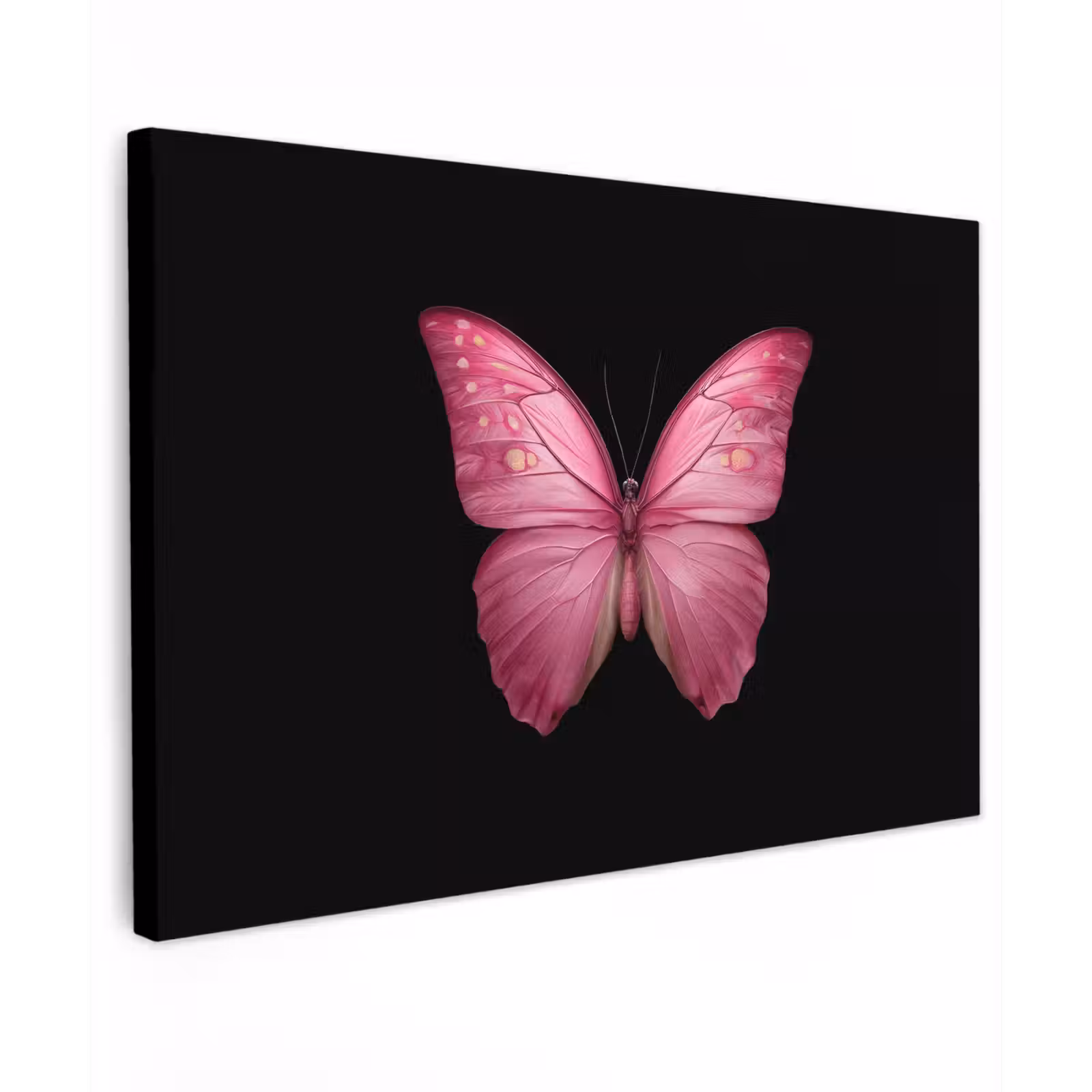 Canvas schilderij - Vlinder - roze - Elegant — 1