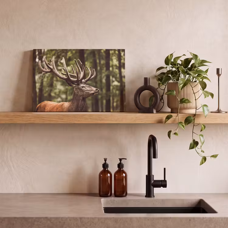 Canvas schilderij - Hert - Natuur - Gewei - Bos - Dieren — 3
