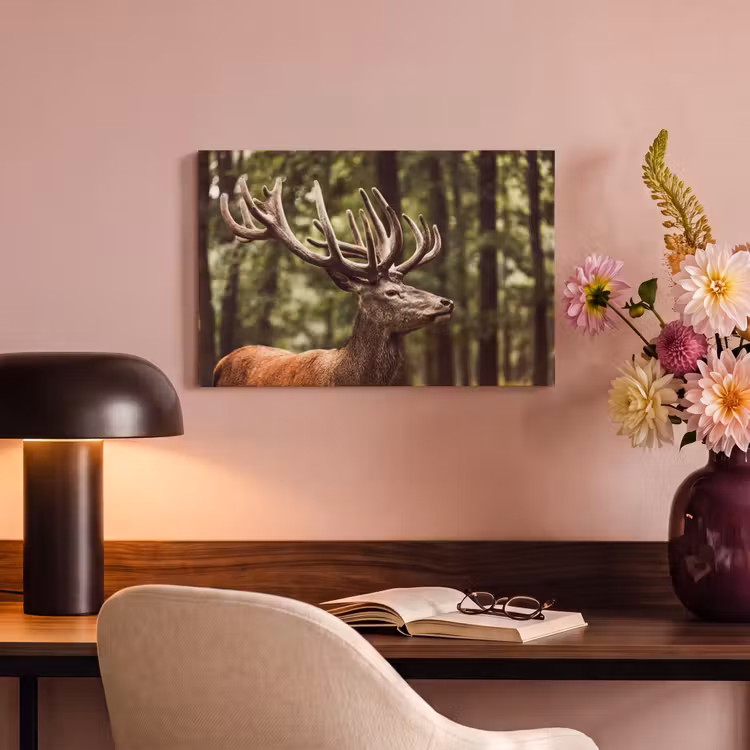 Canvas schilderij - Hert - Natuur - Gewei - Bos - Dieren — 4
