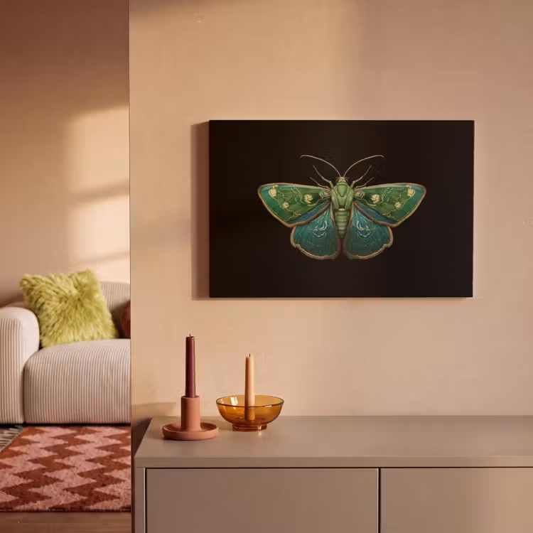 Canvas schilderij - Mot - Levendig - Groen — 2