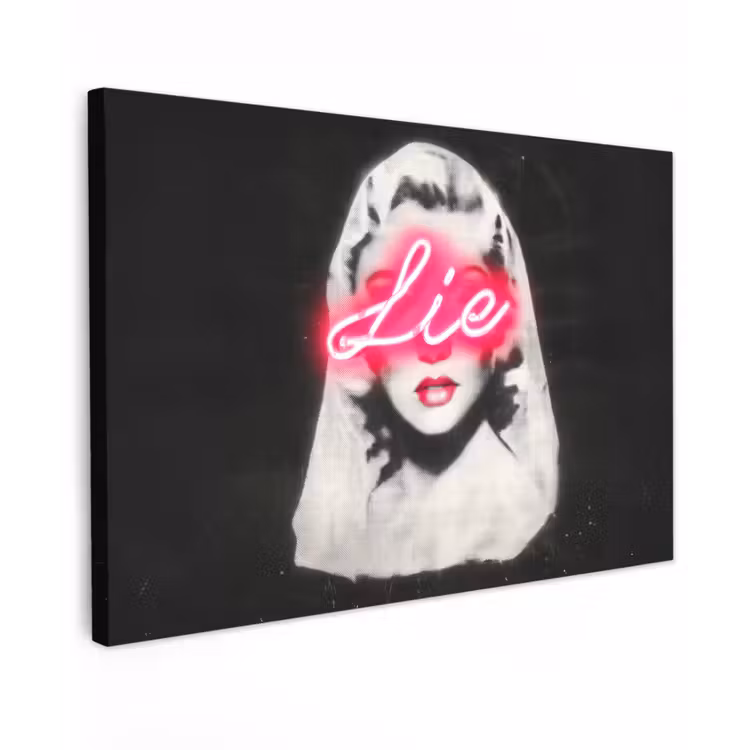 Canvas schilderij - Neon - Letters - Vintage - Vrouw — 1