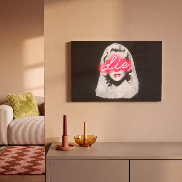 Canvas schilderij - Neon - Letters - Vintage - Vrouw — 2