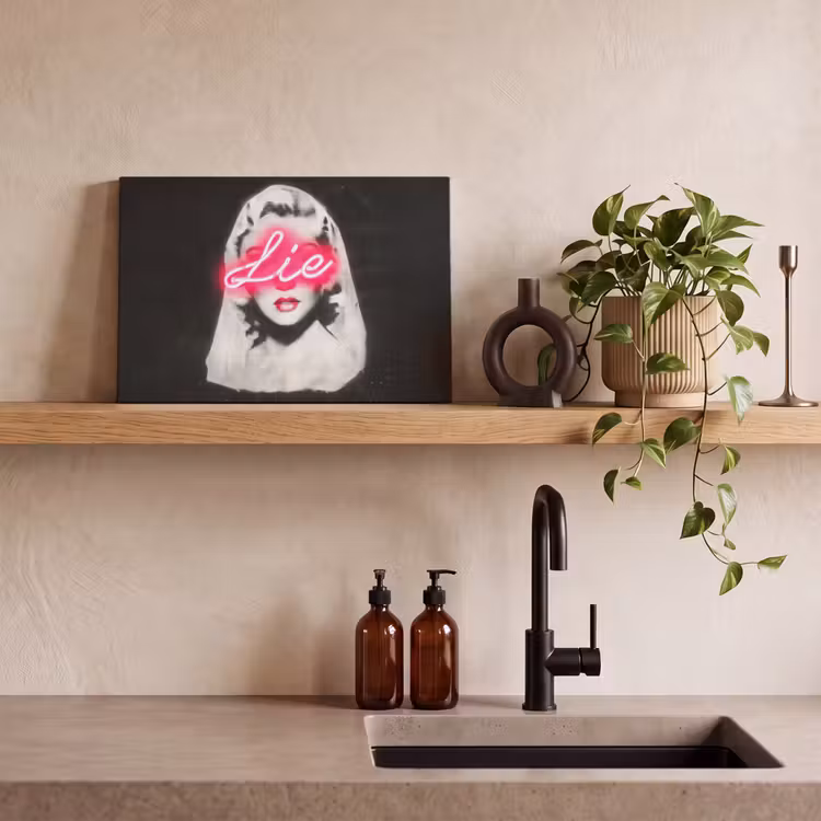 Canvas schilderij - Neon - Letters - Vintage - Vrouw — 3