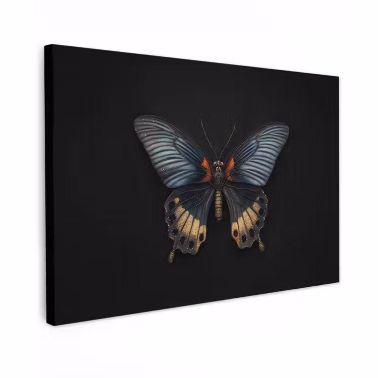 Canvas schilderij - Vlinder - Metaalachtig - Geometrisch patroon — 1