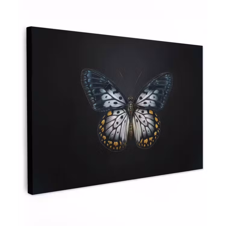 Canvas schilderij - Vlinder - Monochroom - Balans — 1