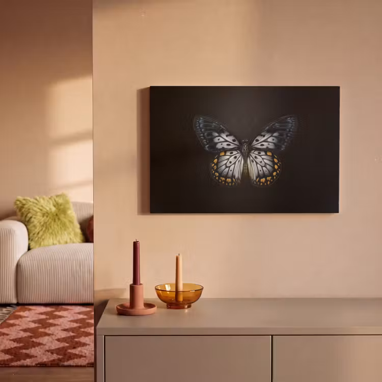 Canvas schilderij - Vlinder - Monochroom - Balans — 2