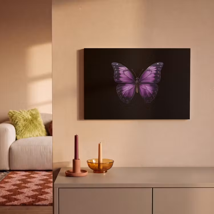 Canvas schilderij - Vlinder - Paars - Levendig — 2