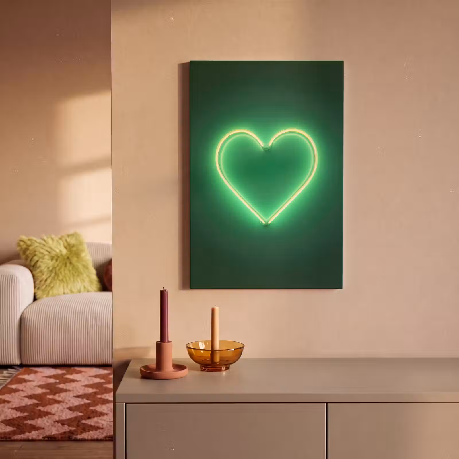 Canvas schilderij - Neon - Groen - Licht — 1