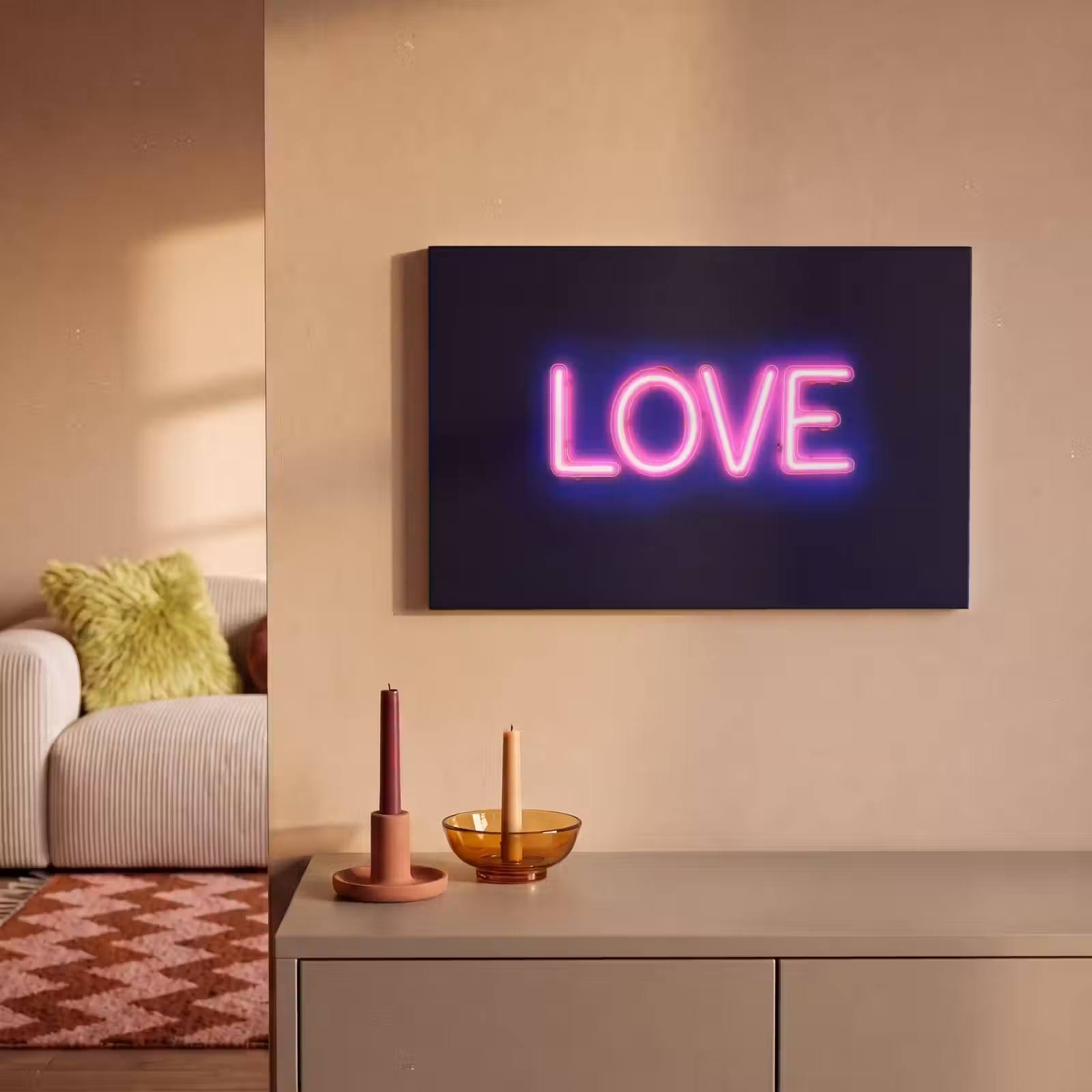 Canvas schilderij - Neon - Love - Valentijn — 1