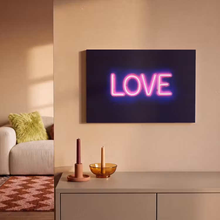 Canvas schilderij - Neon - Love - Valentijn — 1