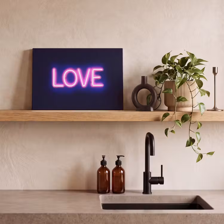 Canvas schilderij - Neon - Love - Valentijn — 2
