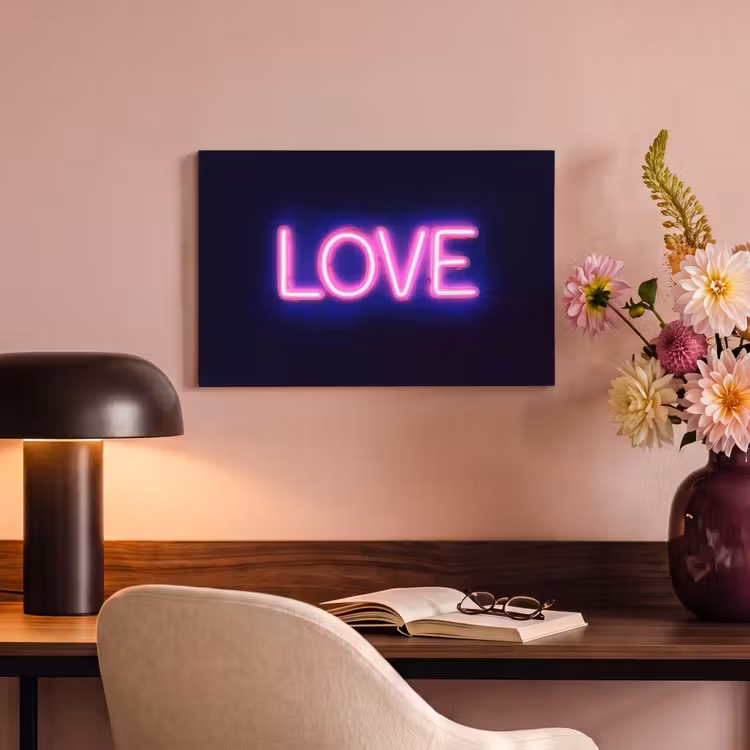 Canvas schilderij - Neon - Love - Valentijn — 3