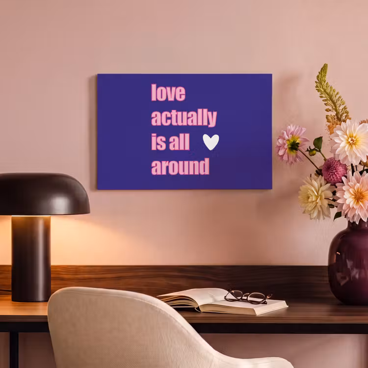 Canvas schilderij - Tekst - Valentijn - Love - Blauw — 3