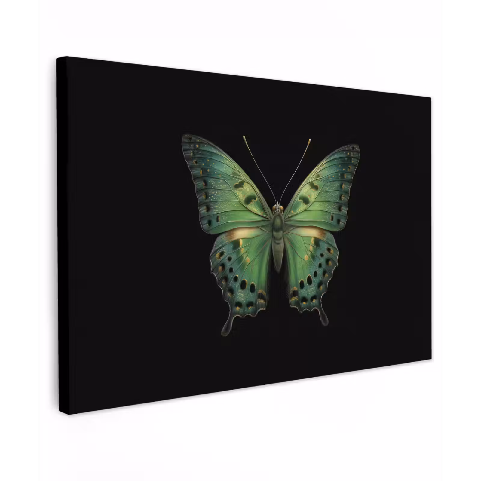 Canvas schilderij - Vlinder - Groen - Diepte — 1