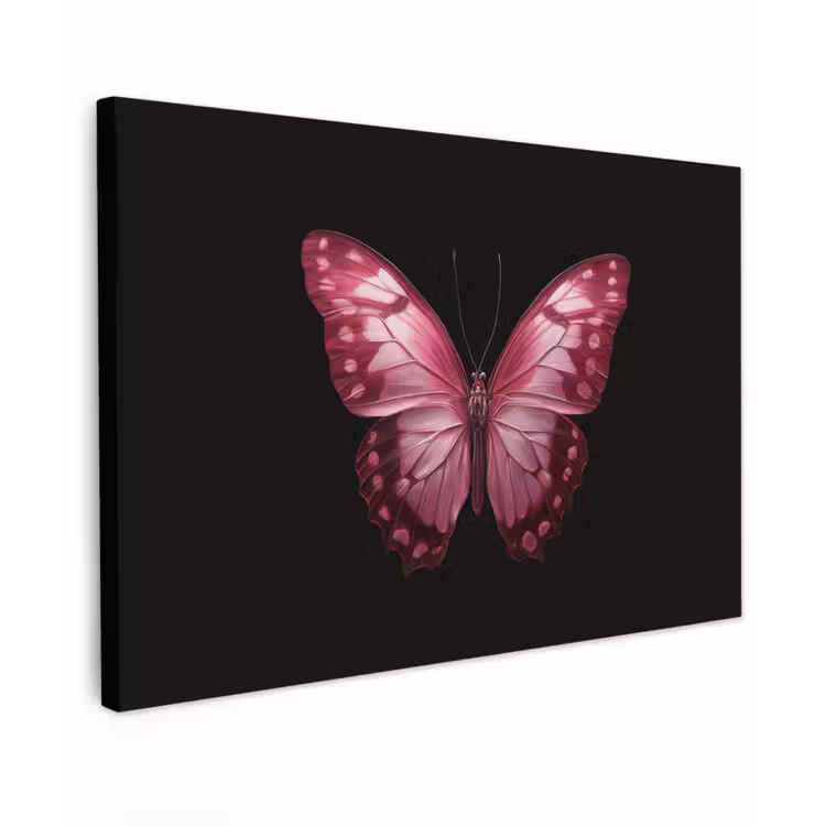 Canvas schilderij - Vlinder - Fuchsia - Grafisch — 1