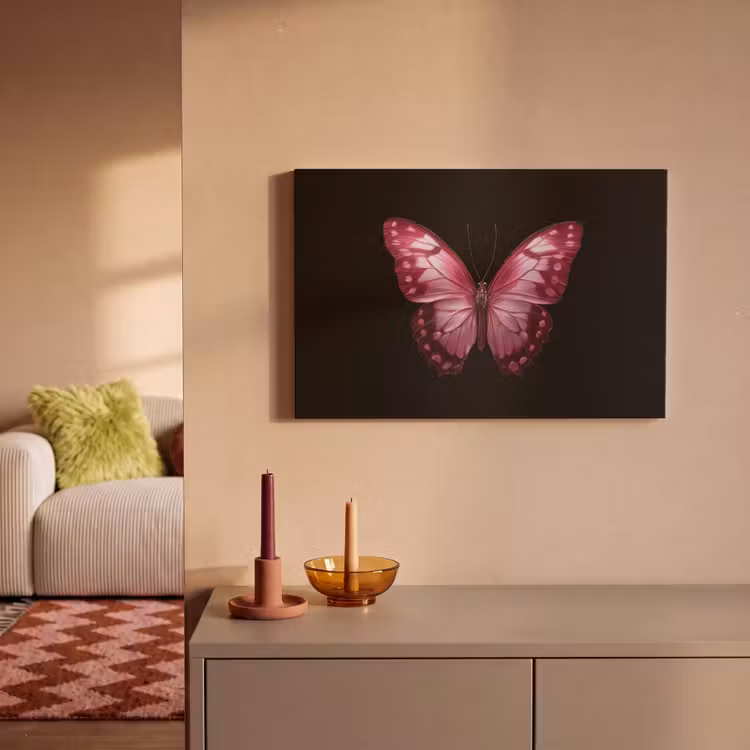 Canvas schilderij - Vlinder - Fuchsia - Grafisch — 2