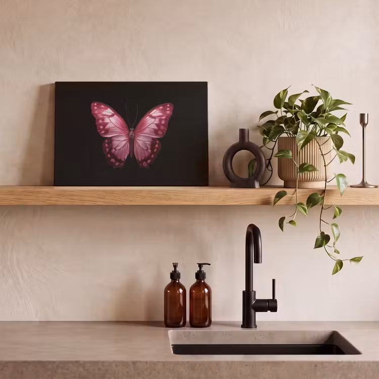 Canvas schilderij - Vlinder - Fuchsia - Grafisch — 3