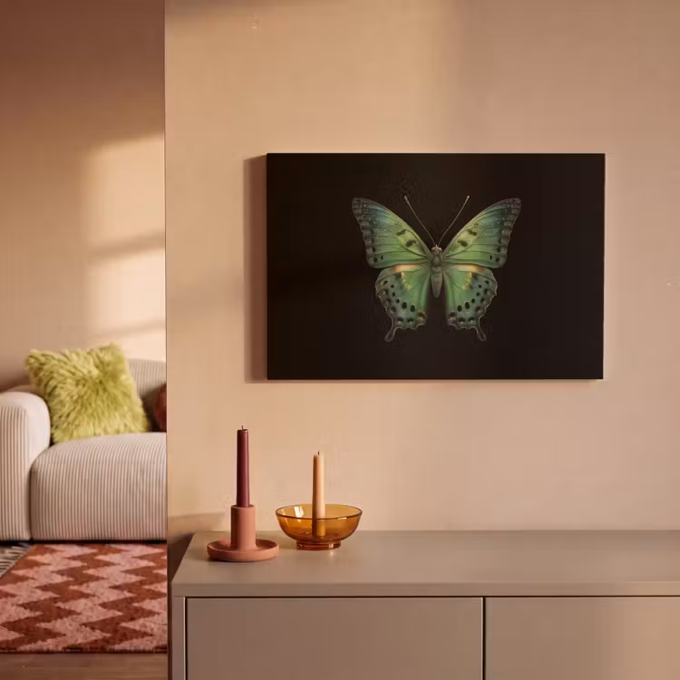 Canvas schilderij - Vlinder - Groen - Diepte — 2