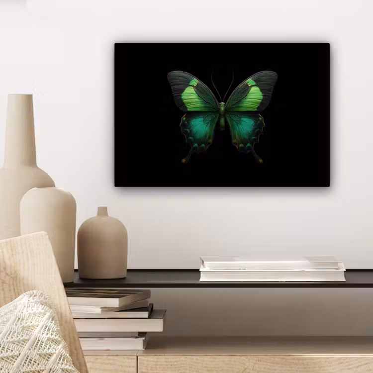 Canvas schilderij - Vlinder - Groen - Opvallend — 5