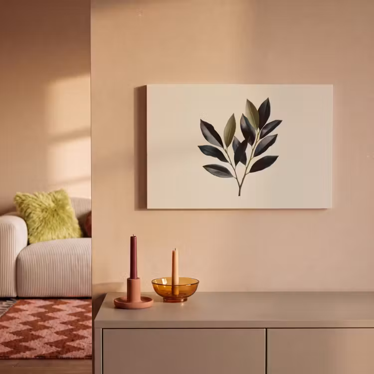 Canvas schilderij - Ovaal - Olijfgroen - Simpel — 2