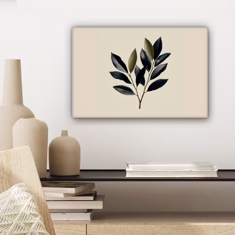 Canvas schilderij - Ovaal - Olijfgroen - Simpel — 5