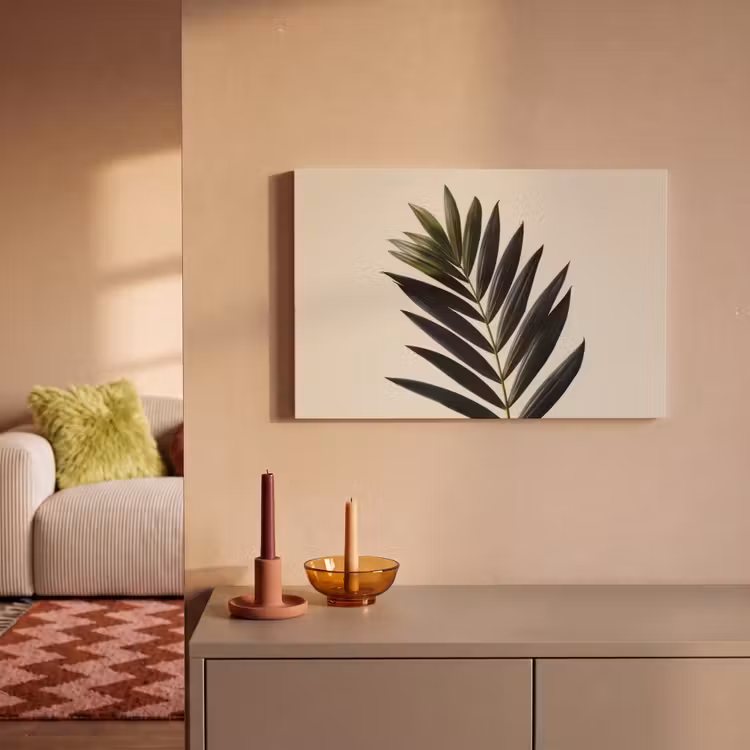 Canvas schilderij - Palmblad - Donkere bladen - Subtiel — 2