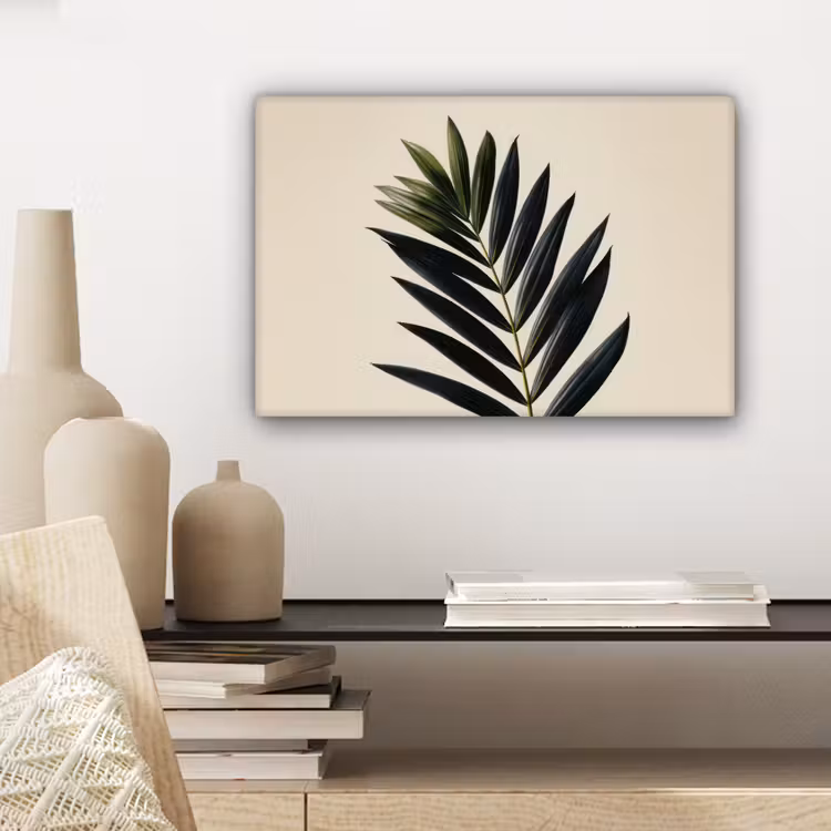 Canvas schilderij - Palmblad - Donkere bladen - Subtiel — 5