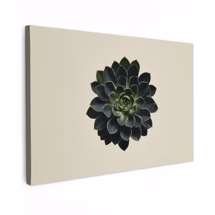 Canvas schilderij - Rozet - Cirkelvormig - Donkergroen — 1