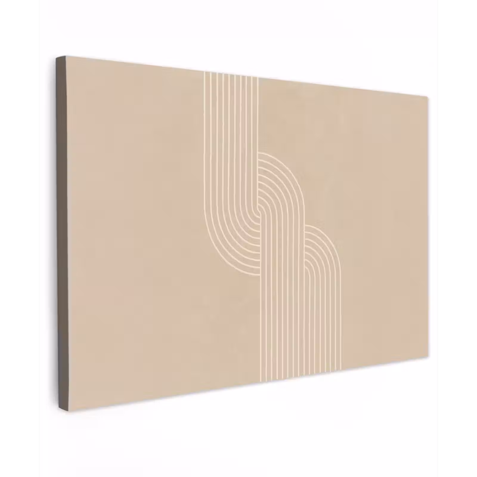 Canvas schilderij - Parallelle lijnen - Lichte textuur - Beige — 1