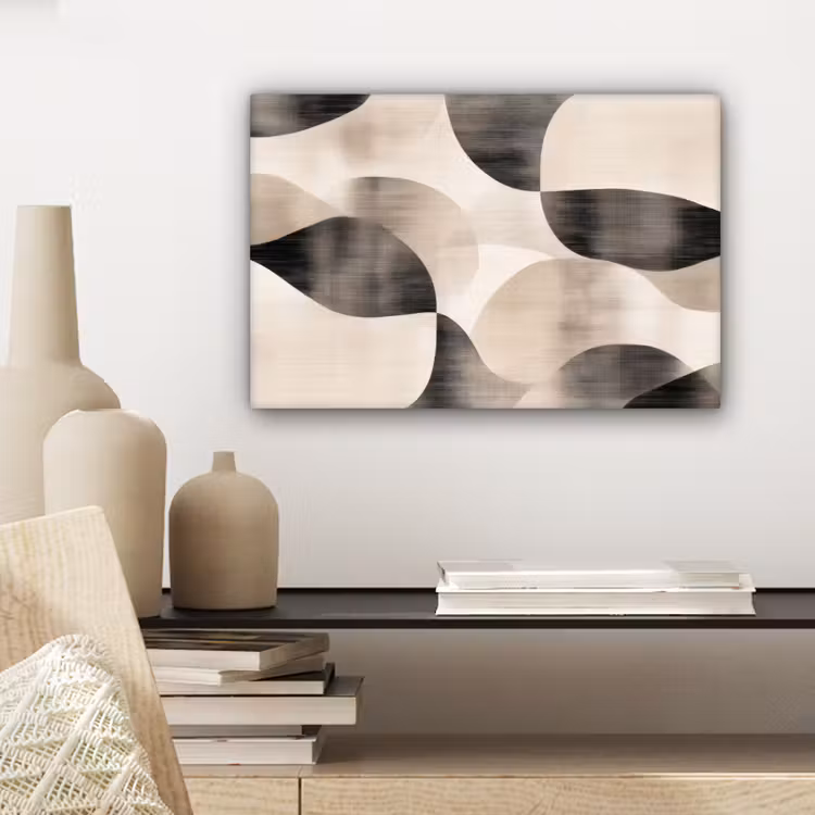 Canvas schilderij - Grillige vormen - Subtiele overgangen - Dynamisch — 5
