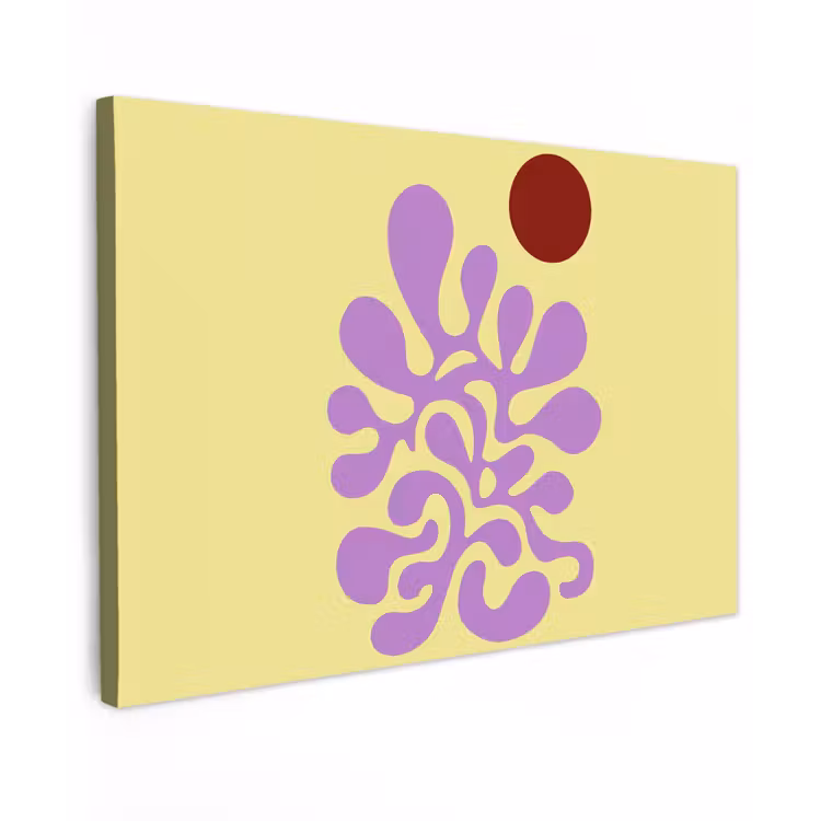 Canvas schilderij - Koraal - Cirkel - Abstract - Geel — 1