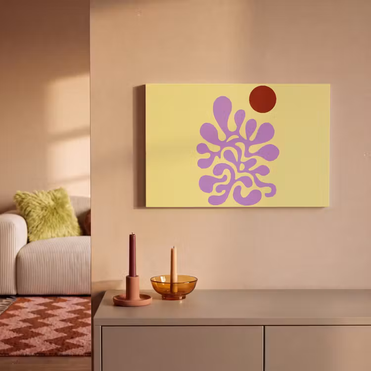 Canvas schilderij - Koraal - Cirkel - Abstract - Geel — 2