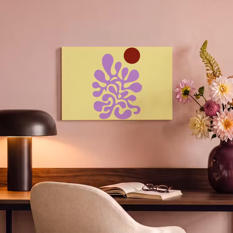 Canvas schilderij - Koraal - Cirkel - Abstract - Geel — 4