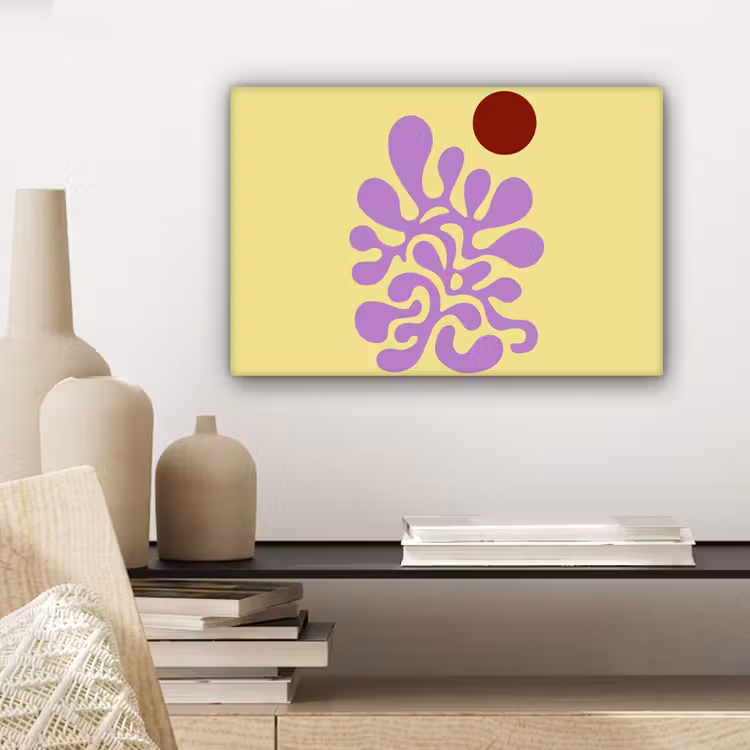 Canvas schilderij - Koraal - Cirkel - Abstract - Geel — 5