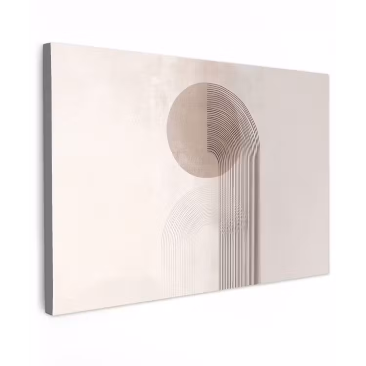 Canvas schilderij - Minimalistisch - Cirkel - Lichtgrijs — 1