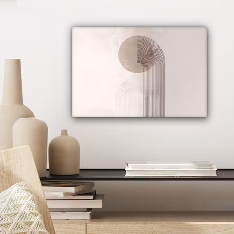 Canvas schilderij - Minimalistisch - Cirkel - Lichtgrijs — 5