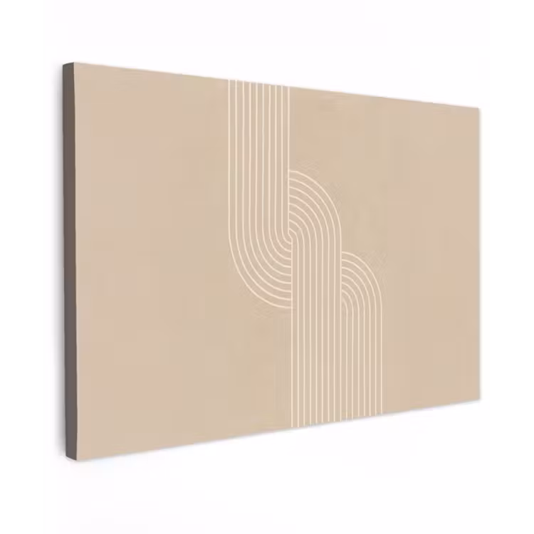 Canvas schilderij - Parallelle lijnen - Lichte textuur - Beige — 1