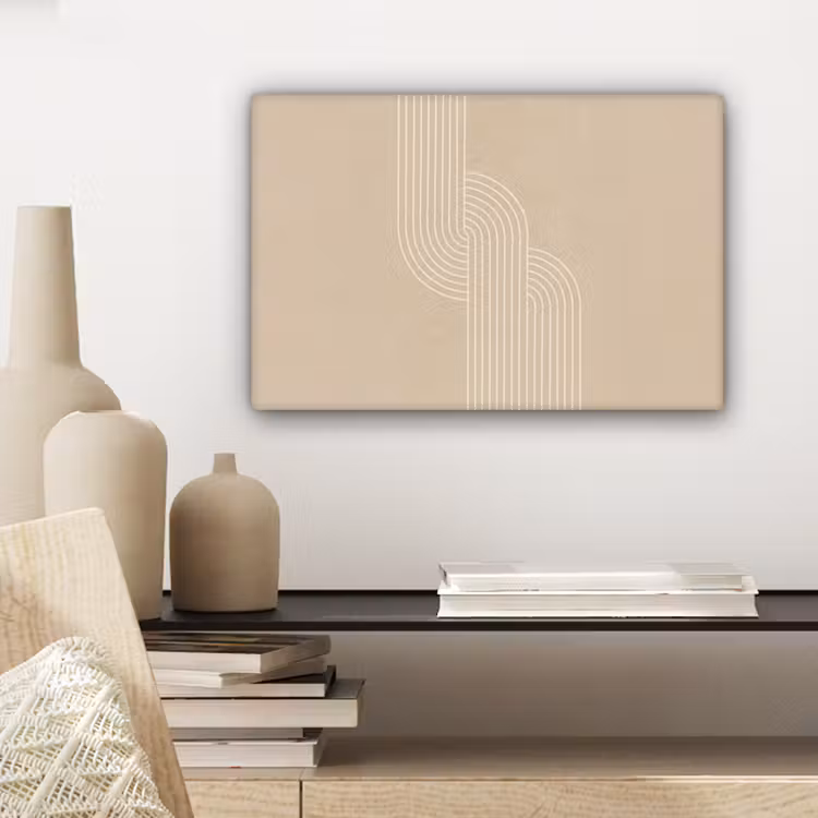 Canvas schilderij - Parallelle lijnen - Lichte textuur - Beige — 5