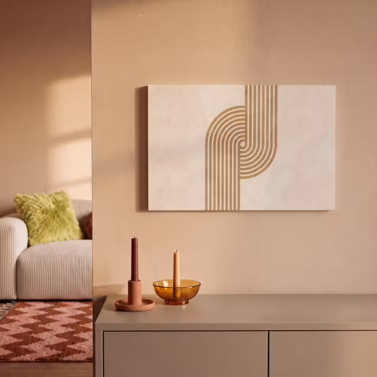 Canvas schilderij - Symmetrische bocht - Koperkleurig — 2