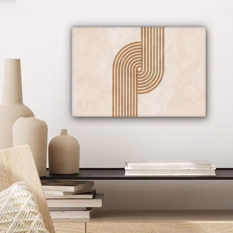 Canvas schilderij - Symmetrische bocht - Koperkleurig — 5