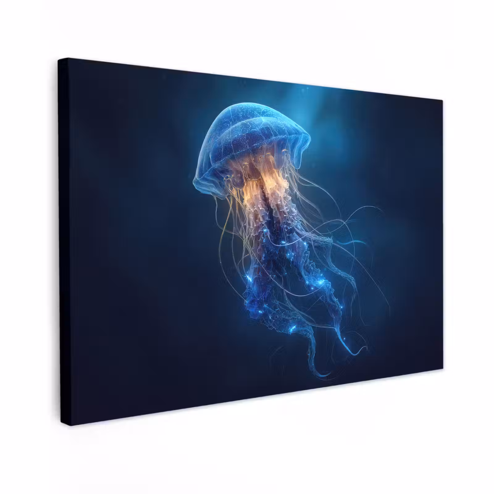 Canvas schilderij - Kwal - Lichtgevend - Tentakels - Blauw — 1