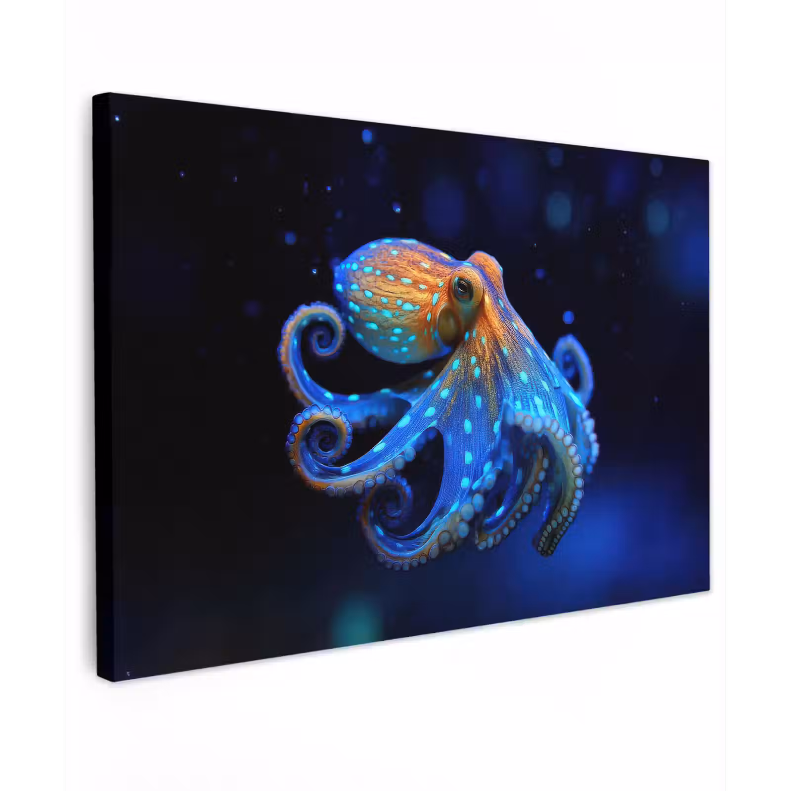 Canvas schilderij - Octopus - Stippen - Blauw - Zee — 1