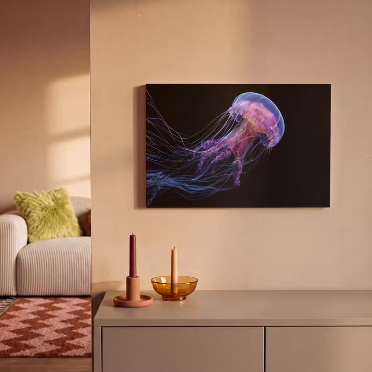 Canvas schilderij - Kwal - Doorzichtig - Roze - Tentakels — 2
